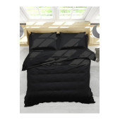 MyStory Home Lastikli Çarşaflı Tek Kişilik Nevresim Takımı Black - 1