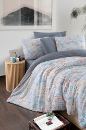 MyStory Home Lastikli Çarşaflı Tek Kişilik Nevresim Takımı Maps - 1