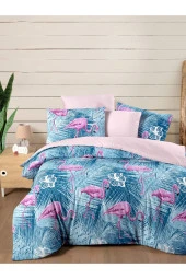 MyStory Home Lastikli Çarşaflı Tek Kişilik Nevresim Takımı Flamingo - 2