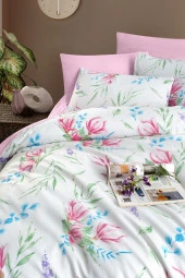 MyStory Home Lastikli Çarşaflı Tek Kişilik Nevresim Takımı TULİP - 3
