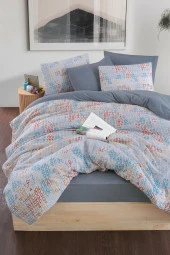 MyStory Home Lastikli Çarşaflı Tek Kişilik Nevresim Takımı Maps - 3