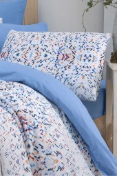 MyStory Home Lastikli Çarşaflı Tek Kişilik Nevresim Takımı Bluem - 4