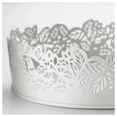 IKEA Samverka Metal Beyaz Mum Tabağı Dekoratif 35x15 cm - 3