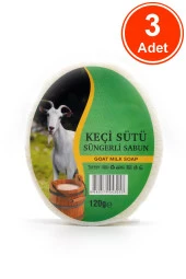 Keçi Sütü Özlü Süngerli Sabun Banyo Duş Sabunu 120 G x 3 Adet thumbnail 1