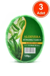 Aloevera Özlü Süngerli Sabun Banyo Duş Sabunu 120 G x 3 Adet thumbnail 1