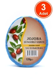 Jojoba Özlü Süngerli Sabun Banyo Duş Sabunu 120 G x 3 Adet thumbnail 1