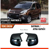 Peugeot Partner Tepee 2012-2018 Uyumlu Yarasa Batman Ayna Kapağı Piano Black - 1