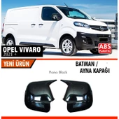 Opel Vivaro 2021+ Uyumlu Yarasa Batman Ayna Kapağı Piano Black - 1