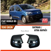 Fiat Doblo D5 2024 Uyumlu Yarasa Batman Ayna Kapağı Piano Black - 1