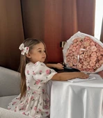 Çiçekli Kız Çocuk Elbise - 4