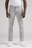 Slimfit Beli Lastikli Ve İplikli Jogger Düz Kumaş Pantolon - 9