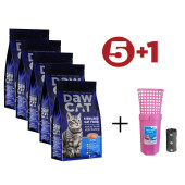 5 ADET 1 KG STERILISED YETİŞKİN KEDİ MAMASI SOMONLU  5+ 1 adet POŞET HAZNELİ KEDİ KUMU KÜREĞİ HEDİYE - 1