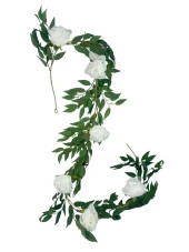 Nettenevime Yapay Çiçek Sarkan Ve Dolanan Güllü Sögüt Sarmaşık Beyaz Gül Yapay Sarmaşık 200cm thumbnail 1