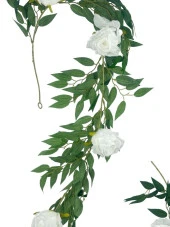 Nettenevime Yapay Çiçek Sarkan Ve Dolanan Güllü Sögüt Sarmaşık Beyaz Gül Yapay Sarmaşık 200cm thumbnail 3