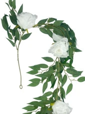 Nettenevime Yapay Çiçek Sarkan Ve Dolanan Güllü Sögüt Sarmaşık Beyaz Gül Yapay Sarmaşık 200cm thumbnail 4