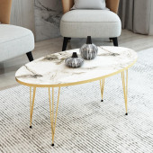 Beyaz Gold Orta Sehpa - 1