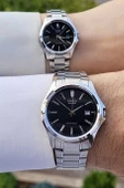 Casio CSISTE55 Kadranı Siyah Kordonu Gümüş Renk Hediye Paketli Sevgili Çift İki Kol Saati - 3