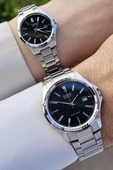 Casio CSISTE55 Kadranı Siyah Kordonu Gümüş Renk Hediye Paketli Sevgili Çift İki Kol Saati - 1