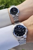 Casio CSISTE55 Kadranı Siyah Kordonu Gümüş Renk Hediye Paketli Sevgili Çift İki Kol Saati - 5