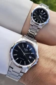 Casio CSISTE55 Kadranı Siyah Kordonu Gümüş Renk Hediye Paketli Sevgili Çift İki Kol Saati - 2