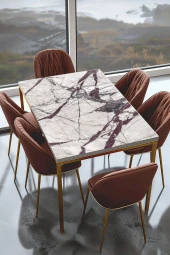 Masa Kaplama Folyosu Mobilya Masa Kaplama Folyoları Mermer Görünümlü Klasik Tasarım thumbnail 1