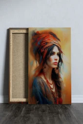 Kültürel Kadın Yağlı Kanvas Tablo thumbnail 1