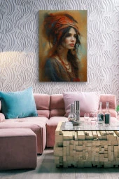 Kültürel Kadın Yağlı Kanvas Tablo thumbnail 2