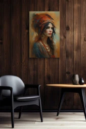 Kültürel Kadın Yağlı Kanvas Tablo thumbnail 5