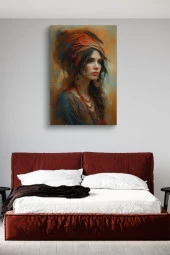 Kültürel Kadın Yağlı Kanvas Tablo thumbnail 6