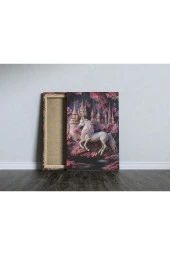 Pembe Unicorn Çocuk Odası Özel Tasarım Kanvas Tablo thumbnail 5