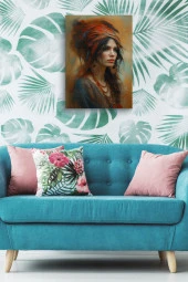 Kültürel Kadın Yağlı Kanvas Tablo thumbnail 4