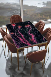 Masa Kaplama Folyosu Mobilya Masa Kaplama Pembe Denizanaları Folyo thumbnail 1