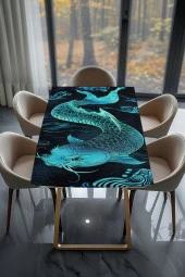 Masa Kaplama Folyosu Mobilya Masa Kaplama Su Yeşili Balık ve Deniz Detay Folyo thumbnail 2