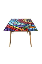 Masa Kaplama Folyosu Mobilya Masa Kaplama Folyoları Mermer Görünümlü Gökkuşağı thumbnail 3