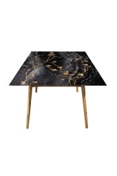 Masa Kaplama Folyosu Mobilya Masa Kaplama Gold Çiçek Detaylı Siyah Arka Plan Folyo thumbnail 3