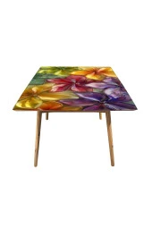 Masa Kaplama Folyosu Mobilya Masa Kaplama Rengarenk Çiçekli Tasarım thumbnail 3