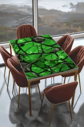 Masa Kaplama Folyosu Mobilya Masa Kaplama Folyoları Kristalize Yeşil Yaprak thumbnail 1