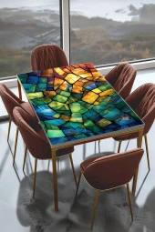 Masa Kaplama Folyosu Mobilya Masa Kaplama Folyoları Kırık Gökkuşağı Camları thumbnail 1