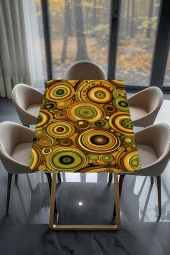 Masa Kaplama Folyosu Mobilya Masa Kaplama Folyoları Yeşil - Sarı Karışık Halkalar thumbnail 2