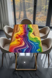 Masa Kaplama Folyosu Mobilya Masa Kaplama Folyoları Ahşap Üzerindeki Gökkuşağı thumbnail 2