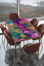 Masa Kaplama Folyosu Mobilya Masa Kaplama Folyoları Pembe Sarı Detaylı Folyo thumbnail 1