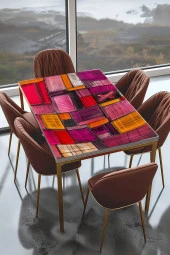 Masa Kaplama Folyosu Mobilya Masa Kaplama Folyoları Pembe Çizikli Folyo thumbnail 1