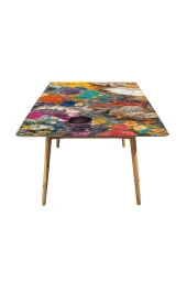 Masa Kaplama Folyosu Mobilya Masa Kaplama Folyoları Rengarenk Kehribar Taşlar - 3