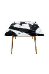 Masa Kaplama Folyosu Mobilya Masa Kaplama Şiyah Beyaz Kalp Detay thumbnail 3