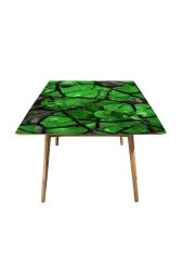 Masa Kaplama Folyosu Mobilya Masa Kaplama Folyoları Kristalize Yeşil Yaprak thumbnail 3