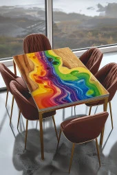 Masa Kaplama Folyosu Mobilya Masa Kaplama Folyoları Ahşap Üzerindeki Gökkuşağı thumbnail 1