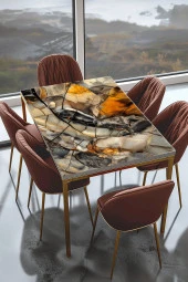 Masa Kaplama Folyosu Mobilya Masa Kaplama Folyoları Klasik Kehribar Taşlar - 1