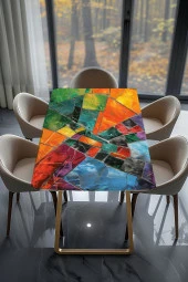 Masa Kaplama Folyosu Mobilya Masa Kaplama Folyoları Kristal Cam Kırıkları Renkli thumbnail 2