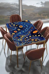 Masa Kaplama Folyosu Mobilya Masa Kaplama Folyoları Karmaşık Renkli Gece Desen thumbnail 1