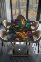 Masa Kaplama Folyosu Mobilya Masa Kaplama Folyoları Karanlık Kehribarlar - 2